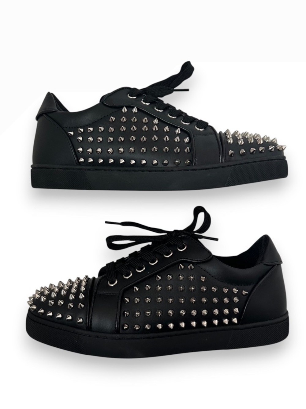 Christian Louboutin | Vieira Night Spikes Leather Flat | Size 37
